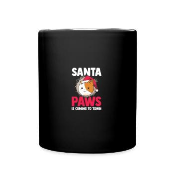 Weihnachtsmann Weihnachtsfest Weihnachten Katzen - Tasse einfarbig - Schwarz - Vorne