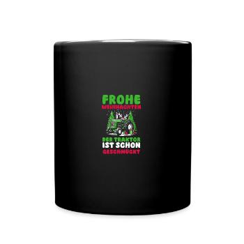 Santa Claus Tractor Christmas Party Farmer Landwi - Full Colour Mug - black - Front