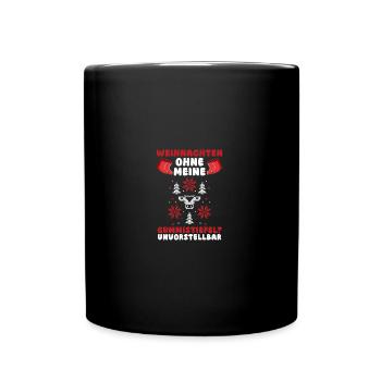 Weihnachtsmann Traktor Weihnachtsfest Bauer Landwi - Tasse einfarbig - Schwarz - Vorne