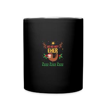 Weihnachtsmann Weihnachtsfest Faultier - Tasse einfarbig - Schwarz - Vorne