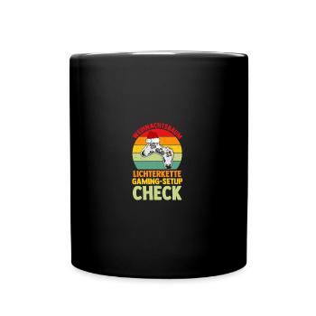 Weihnachtsmann Gaming Weihnachtsfest Weihnachten - Tasse einfarbig - Schwarz - Vorne