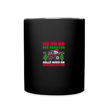 Santa Claus Tractor Christmas Party Farmer Construction - Full Colour Mug - black - Front