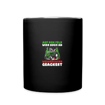 Santa Claus Tractor Christmas Party Farmer Construction - Full Colour Mug - black - Front
