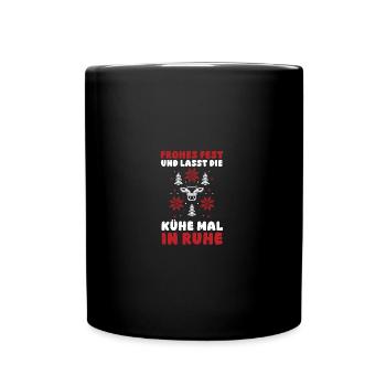 Santa Claus Tractor Christmas Party Farmer Construction - Full Colour Mug - black - Front