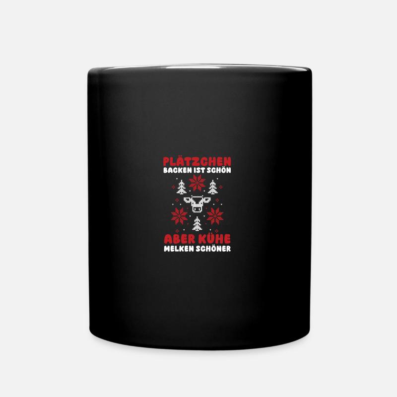 Weihnachtsmann Traktor Weihnachtsfest Landwirt Bau - Tasse einfarbig - Schwarz