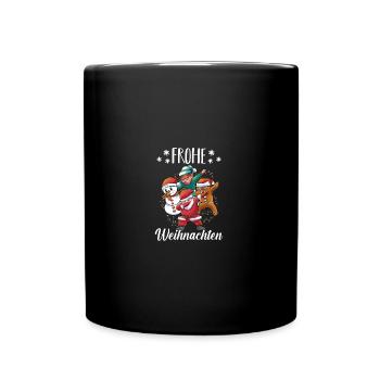 Weihnachtsmann Bescherung Weihnachten - Tasse einfarbig - Schwarz - Vorne