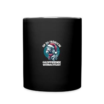 Père Noël Noël équitation cavalier chevaux - Mug uni - noir - Devant