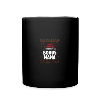 Weihnachten Weihnachtsmann Bonusmama - Tasse einfarbig - Schwarz - Vorne