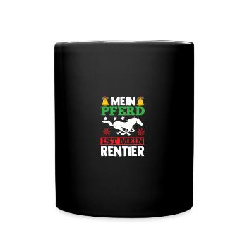 Père Noël Noël équitation cavalier chevaux - Mug uni - noir - Devant