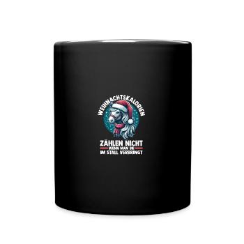 Père Noël Noël équitation cavalier chevaux - Mug uni - noir - Devant