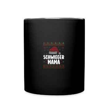 Weihnachten Weihnachtsmann Schwiegermama - Tasse einfarbig - Schwarz - Vorne