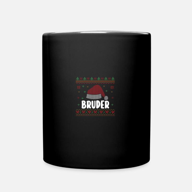 Weihnachten Weihnachtsmann Bruder - Tasse einfarbig - Schwarz