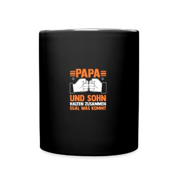 Papa Und Sohn - Tasse einfarbig - Schwarz - Vorne