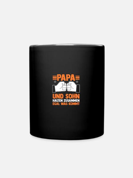 Papa Und Sohn - Tasse einfarbig - Schwarz
