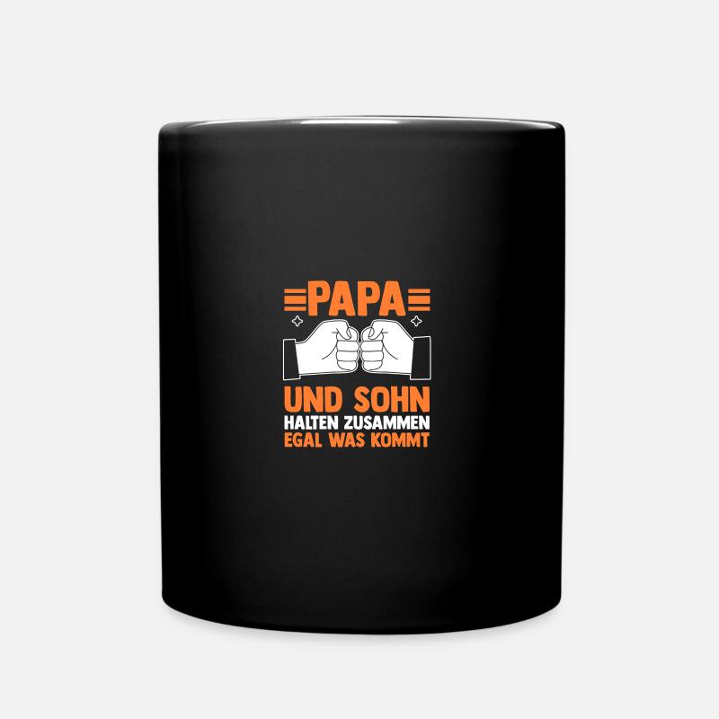 Papa Und Sohn - Tasse einfarbig - Schwarz