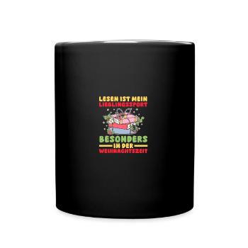 Père Noël Noël Livres de lecture - Mug uni - noir - Devant