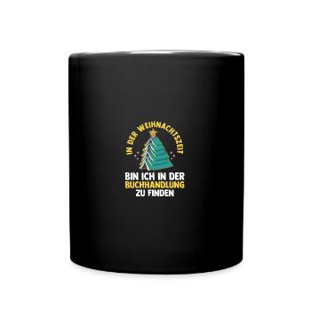 Weihnachtsmann Weihnachten Lesen Bücher - Tasse einfarbig - Schwarz - Vorne