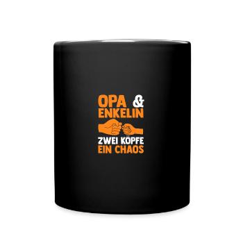 Grandpa and granddaughter - Full Colour Mug - black - Front