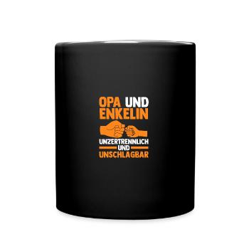Grandpa and granddaughter - Full Colour Mug - black - Front