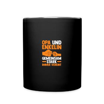 Opa Und Enkelin - Tasse einfarbig - Schwarz - Vorne