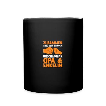 Opa Und Enkel - Tasse einfarbig - Schwarz - Vorne