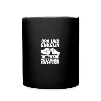 Grandpa and grandson - Full Colour Mug - black - Front