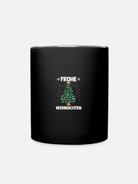 Frohe Weihnachten Gamer Videospiel Weihnachtsbaum - Tasse einfarbig - Schwarz