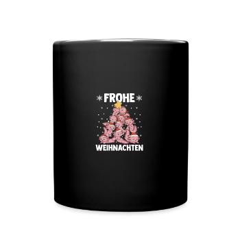 Merry Christmas Axolotl Christmas Tree - Full Colour Mug - black - Front