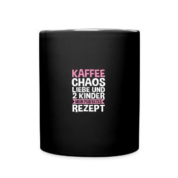 Mama Von 2 Kindern - Tasse einfarbig - Schwarz - Vorne