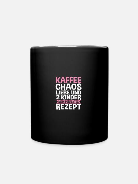 Mama Von 2 Kindern - Tasse einfarbig - Schwarz