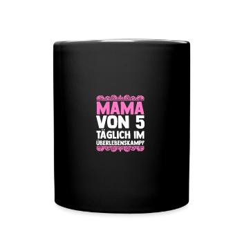 Mom of 5 children - Full Colour Mug - black - Front