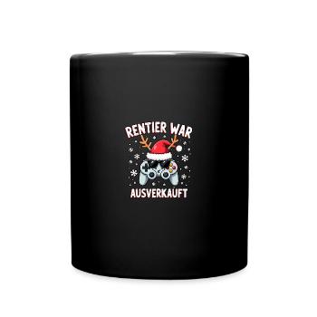 Rentier war ausverkauft gamer - Tasse einfarbig - Schwarz - Vorne