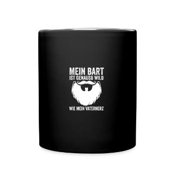 Papa Mit Bart - Tasse einfarbig - Schwarz - Vorne