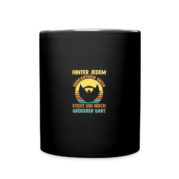 Papa Mit Bart - Tasse einfarbig - Schwarz - Vorne