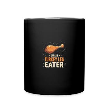Mangeur officiel de cuisses de dinde - Mug uni - noir - Devant