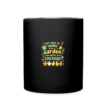 T Shirt Garden Chickens - Full Colour Mug - black - Front