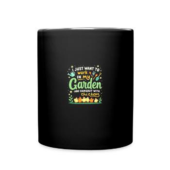 T Shirt Garden Chickens - Full Colour Mug - black - Front