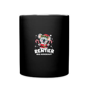 Rentier War Ausverkauft Koala - Tasse einfarbig - Schwarz - Vorne