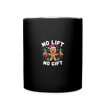 No Lift No Gift - Bodybuilder Gingerbread Man - Mug uni - noir - Devant