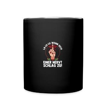 Weihnachtsmann Mittelfinger Weihnachten - Tasse einfarbig - Schwarz - Vorne