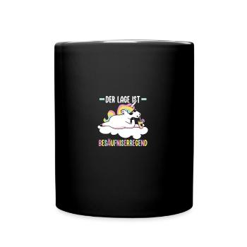 Die Lage Ist Besäufniserregend Einhorn - Tasse einfarbig - Schwarz - Vorne