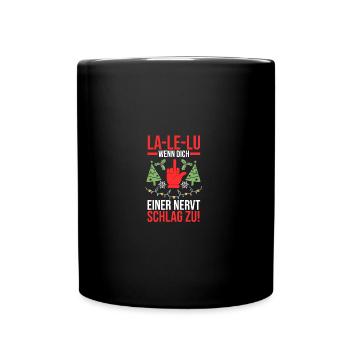 Weihnachtsmann Mittelfinger Weihnachten - Tasse einfarbig - Schwarz - Vorne