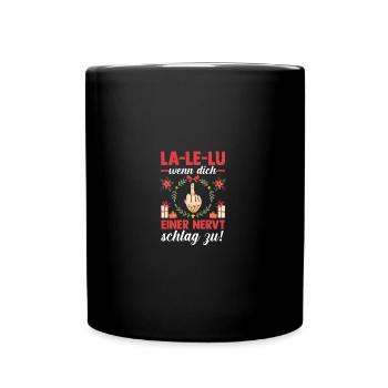 Weihnachtsmann Mittelfinger Weihnachten - Tasse einfarbig - Schwarz - Vorne