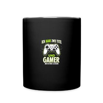 Junge Gamer: Kinder der Zockerwelt - Tasse einfarbig - Schwarz - Vorne