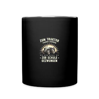 Traktor-Herzschlag - Bauern-Witz - Tasse einfarbig - Schwarz - Vorne
