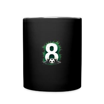 8. Geburtstag - Fußballspieler Kind - Tasse einfarbig - Schwarz - Vorne