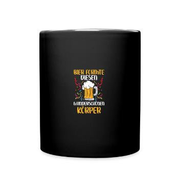 Karnevalskostüm Bier Fasching Karneval - Tasse einfarbig - Schwarz - Vorne