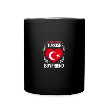 Turkish Relationship - Heart & Flag - Full Colour Mug - black - Front