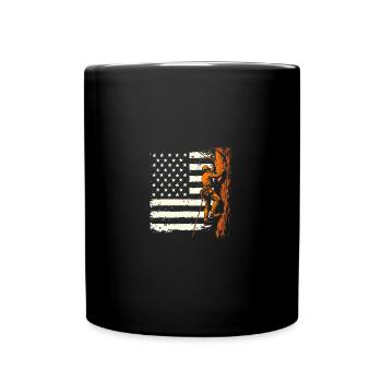 Baumpfleger Flagge Wald Holzfäller Geschenk - Tasse einfarbig - Schwarz - Vorne