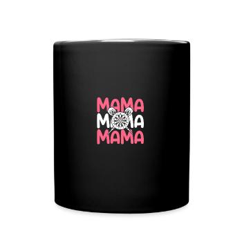 Dartspieler Mama Mutter Darts - Tasse einfarbig - Schwarz - Vorne